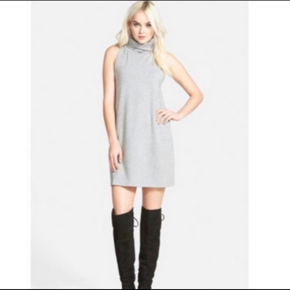 Leith mock neck sleeveless shift dress
